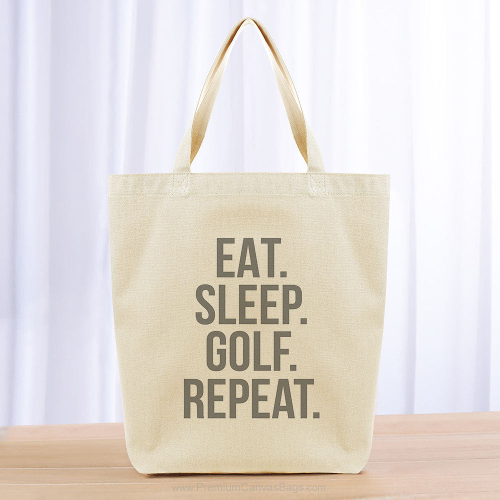 Eat Sleep Golf Repeat Tote Bag - gray