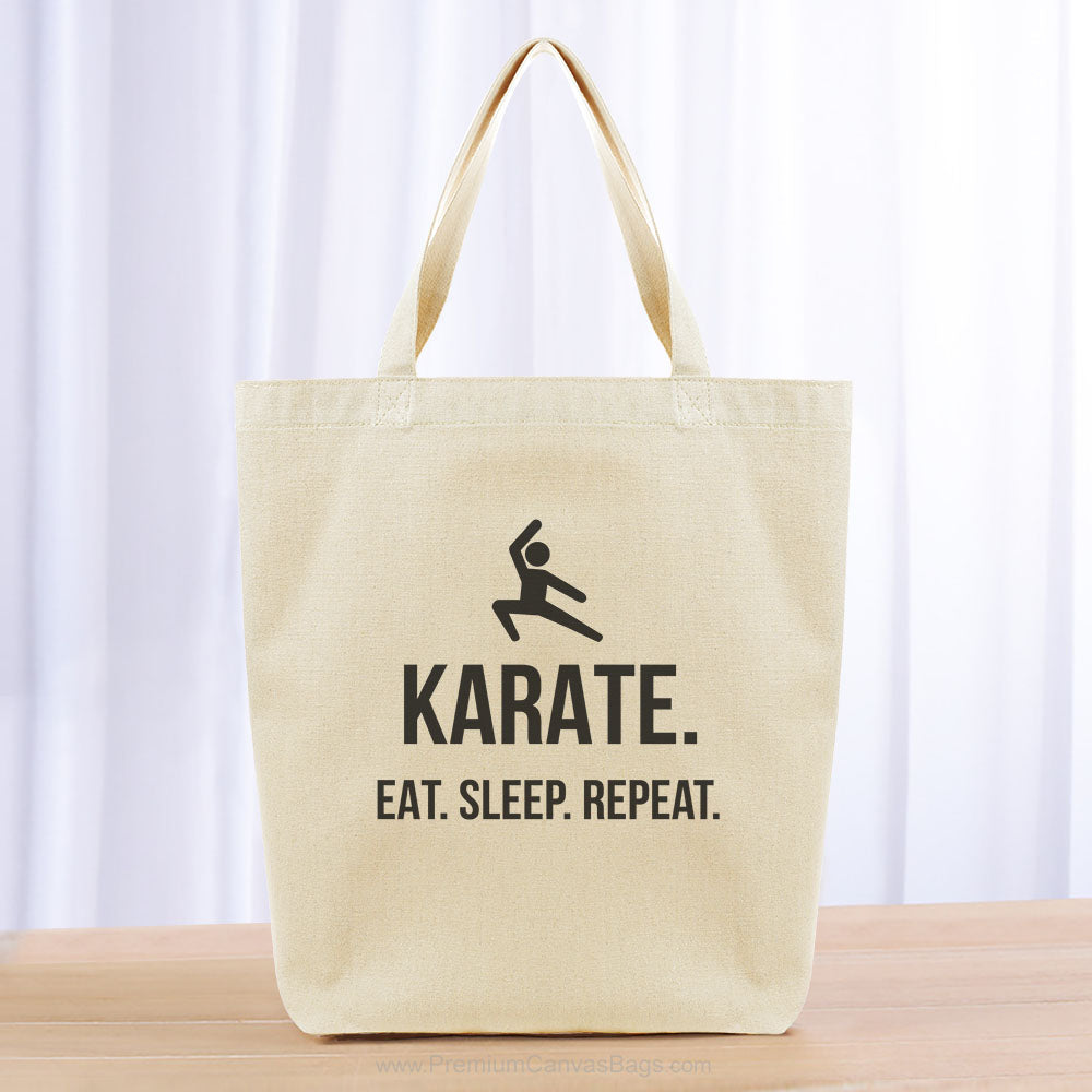 Karate Eat Sleep Repeat Tote Bag - black