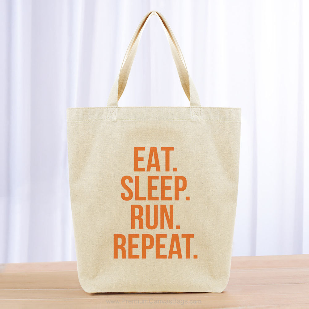 Eat Sleep Run Repeat Tote Bag - orange