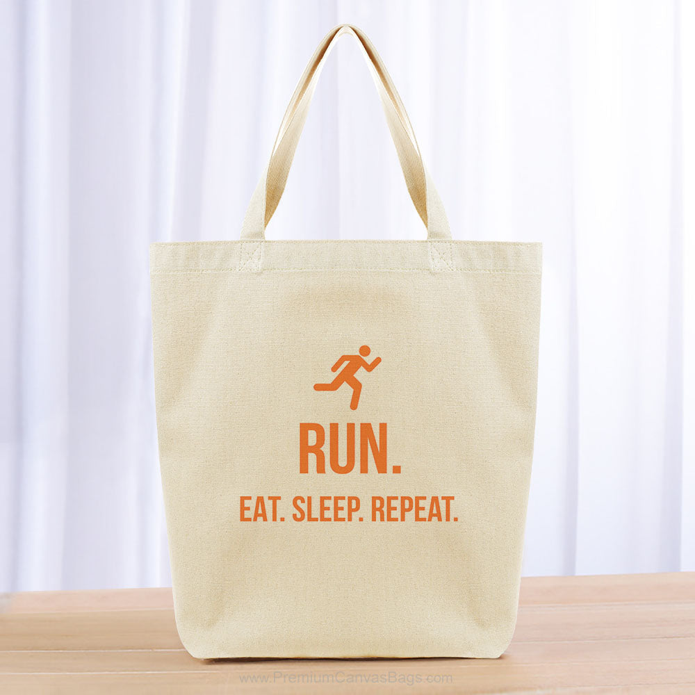 Run Eat Sleep Repeat Tote Bag - orange