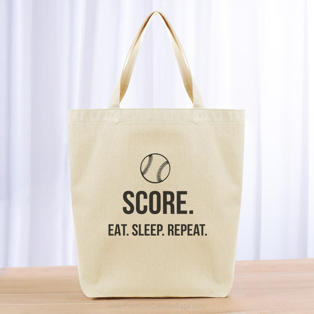 Score Eat Sleep Repeat Tote Bag - black