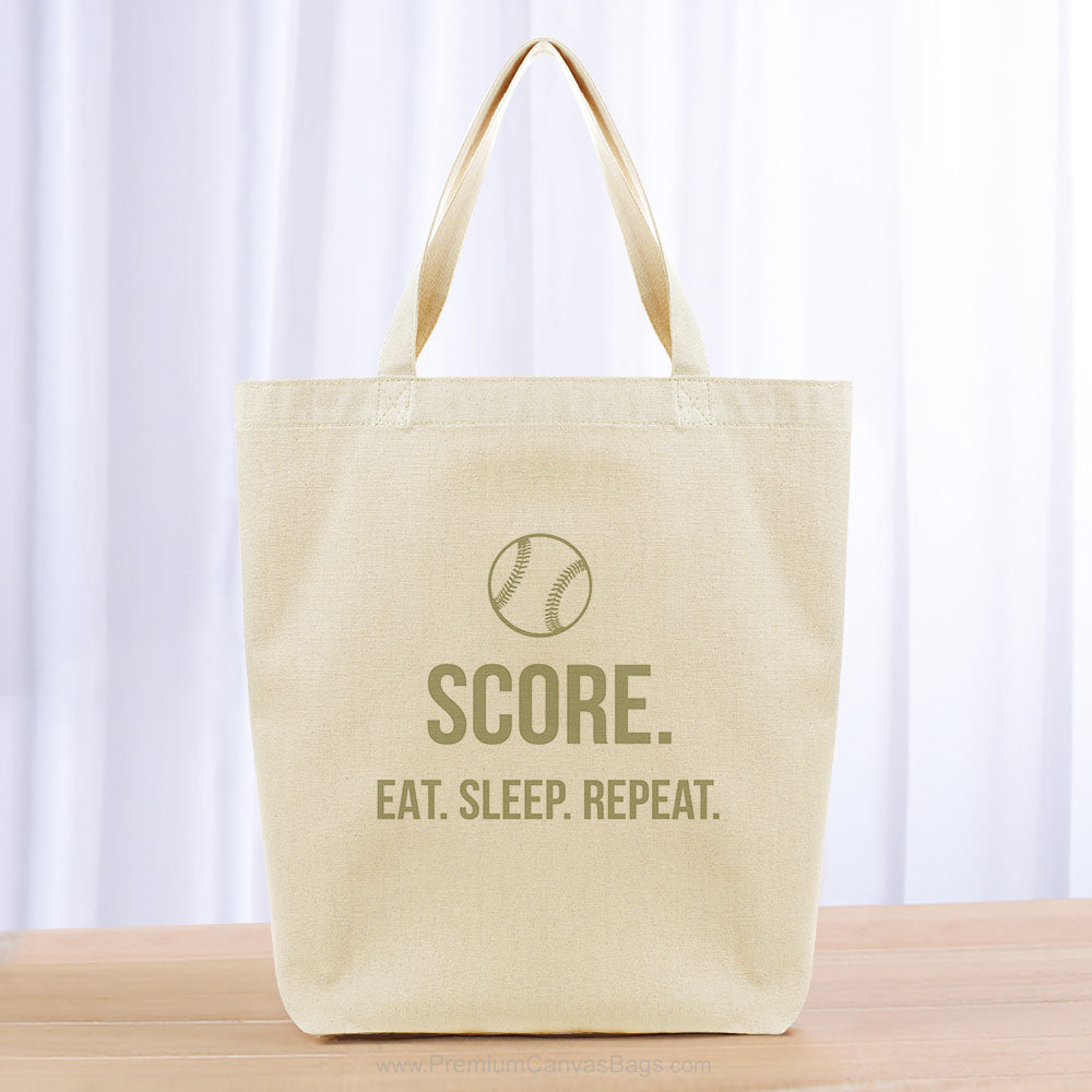 Score Eat Sleep Repeat Tote Bag - khaki