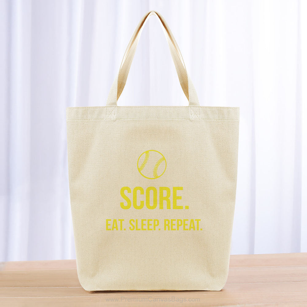 Score Eat Sleep Repeat Tote Bag - yellow
