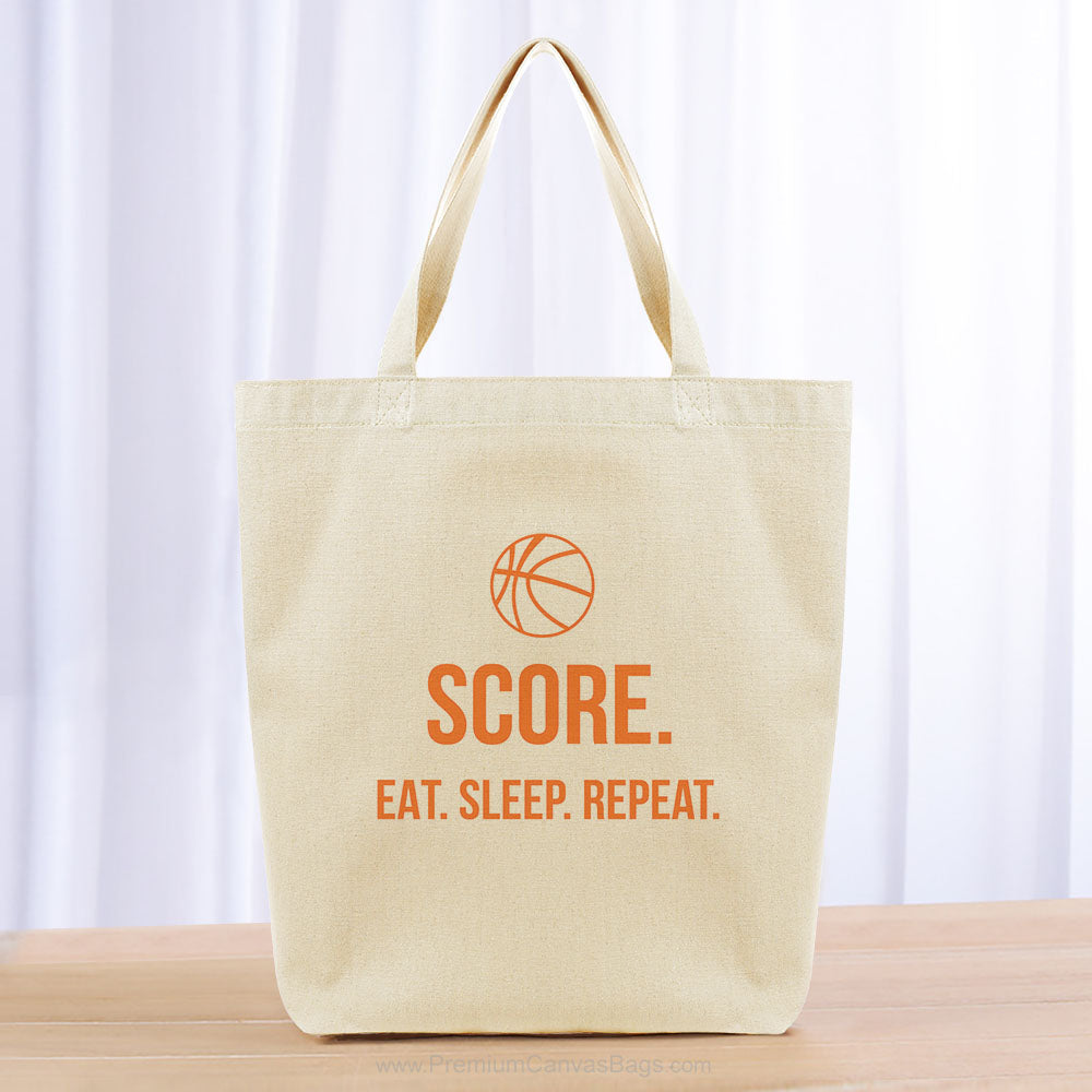 Score Eat Sleep Repeat Tote Bag - orange