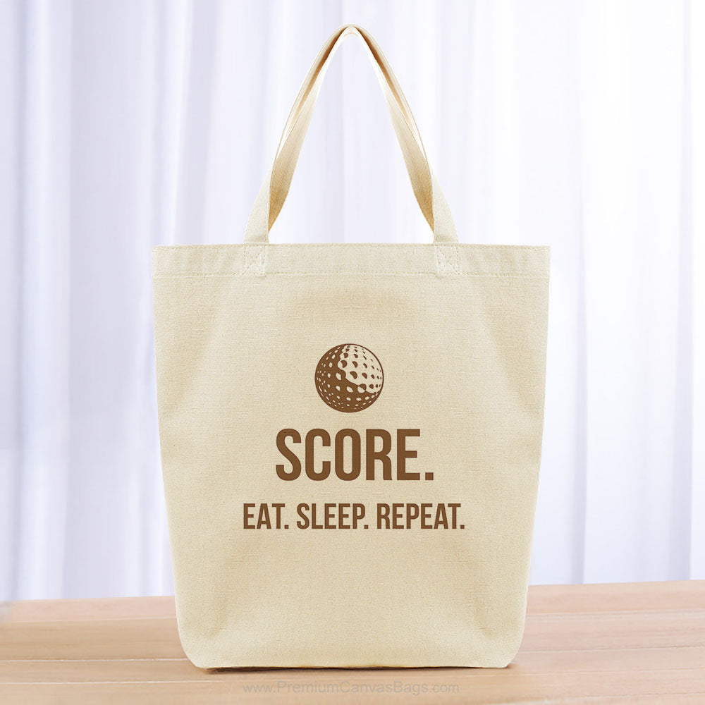 Score Eat Sleep Repeat Tote Bag - brown