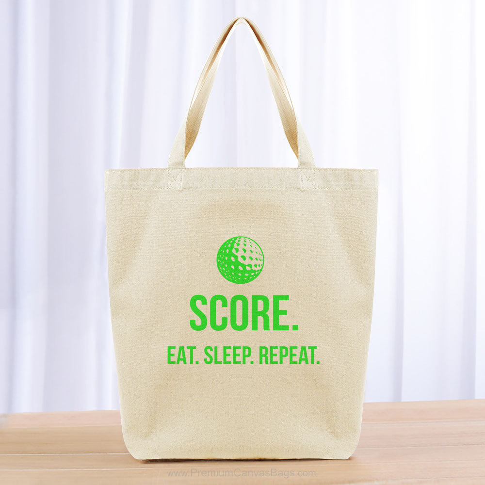 Score Eat Sleep Repeat Tote Bag - green
