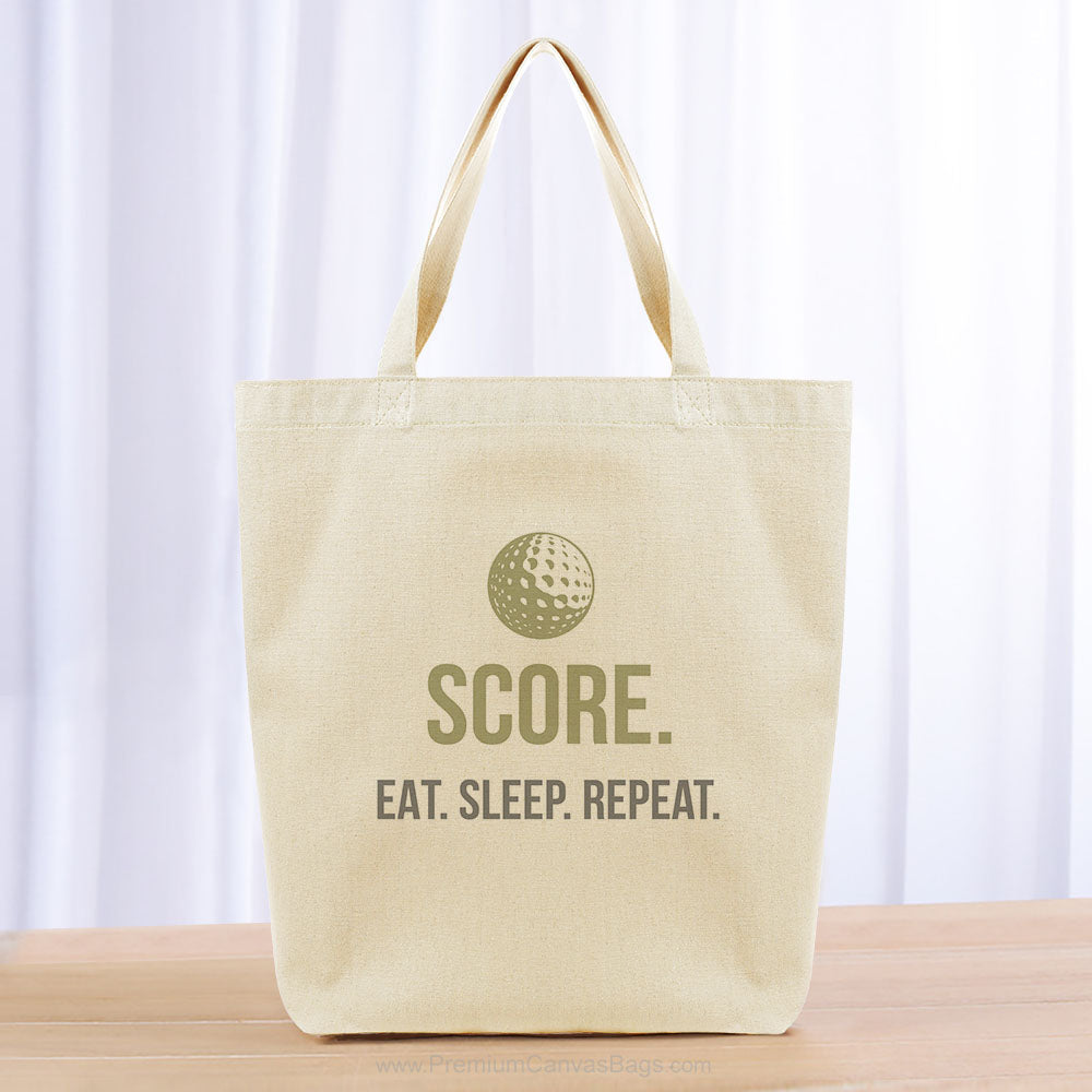 Score Eat Sleep Repeat Tote Bag - khaki gray