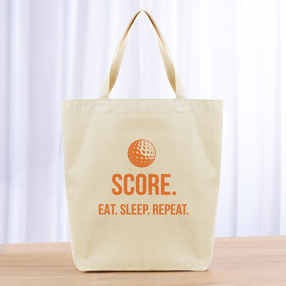 Score Eat Sleep Repeat Tote Bag - orange