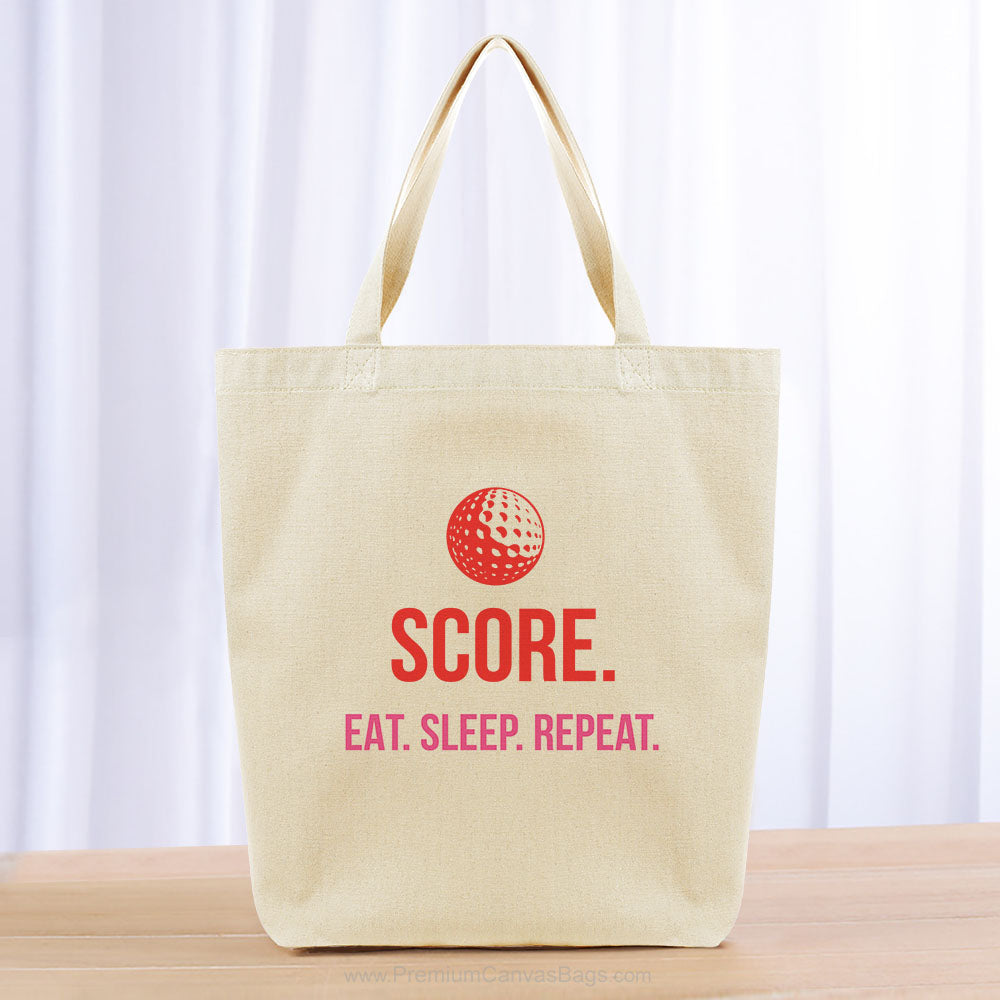 Score Eat Sleep Repeat Tote Bag - yellow orange blue