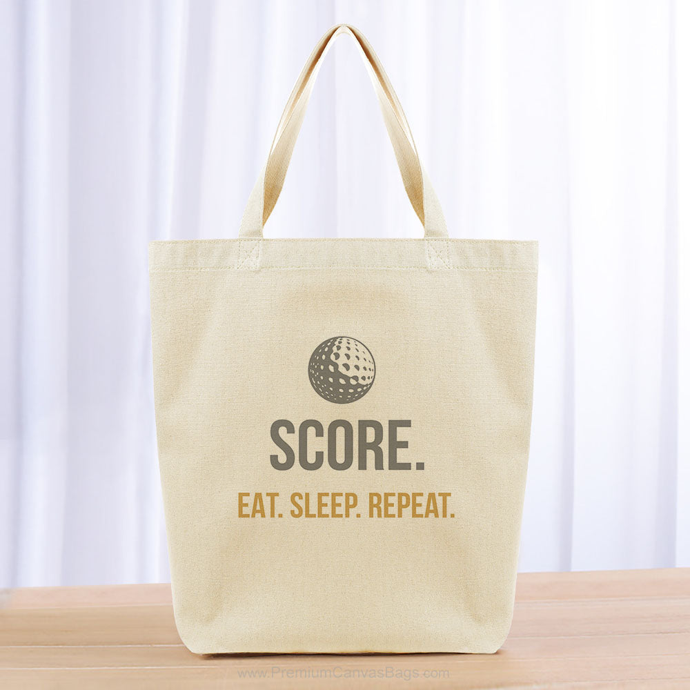 Score Eat Sleep Repeat Tote Bag - yellow orange gray