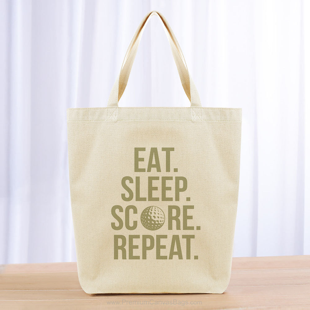 Eat Sleep Score Repeat Tote Bag - khaki