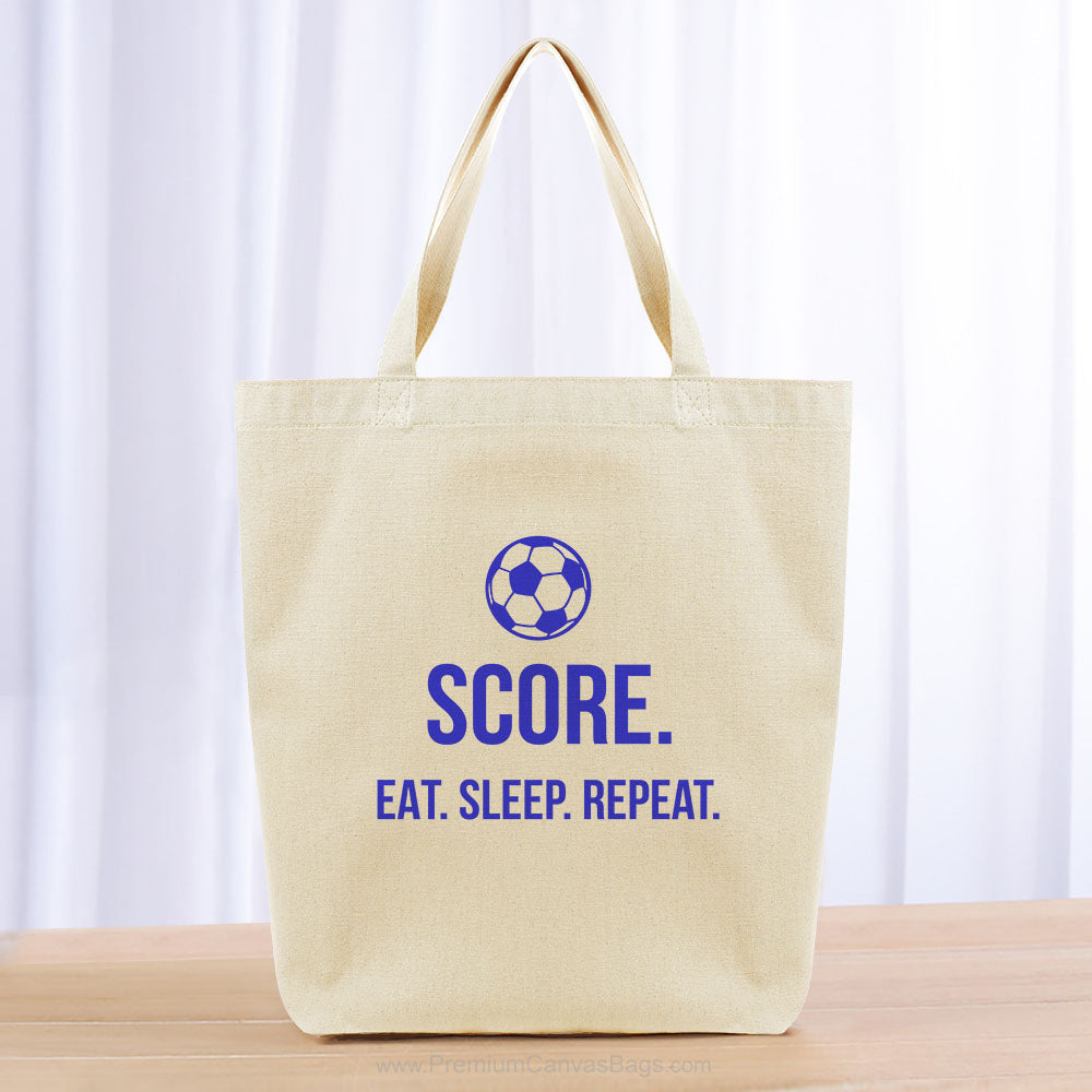 Score Eat Sleep Repeat Tote Bag - blue