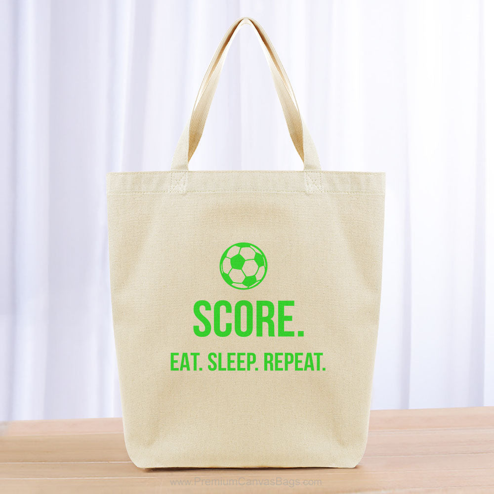 Score Eat Sleep Repeat Tote Bag - green