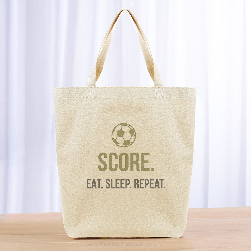 Score Eat Sleep Repeat Tote Bag - khaki gray