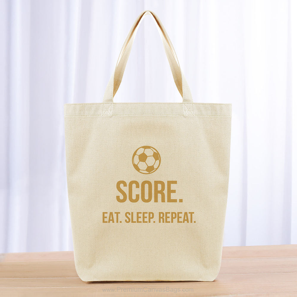 Score Eat Sleep Repeat Tote Bag - yellow orange