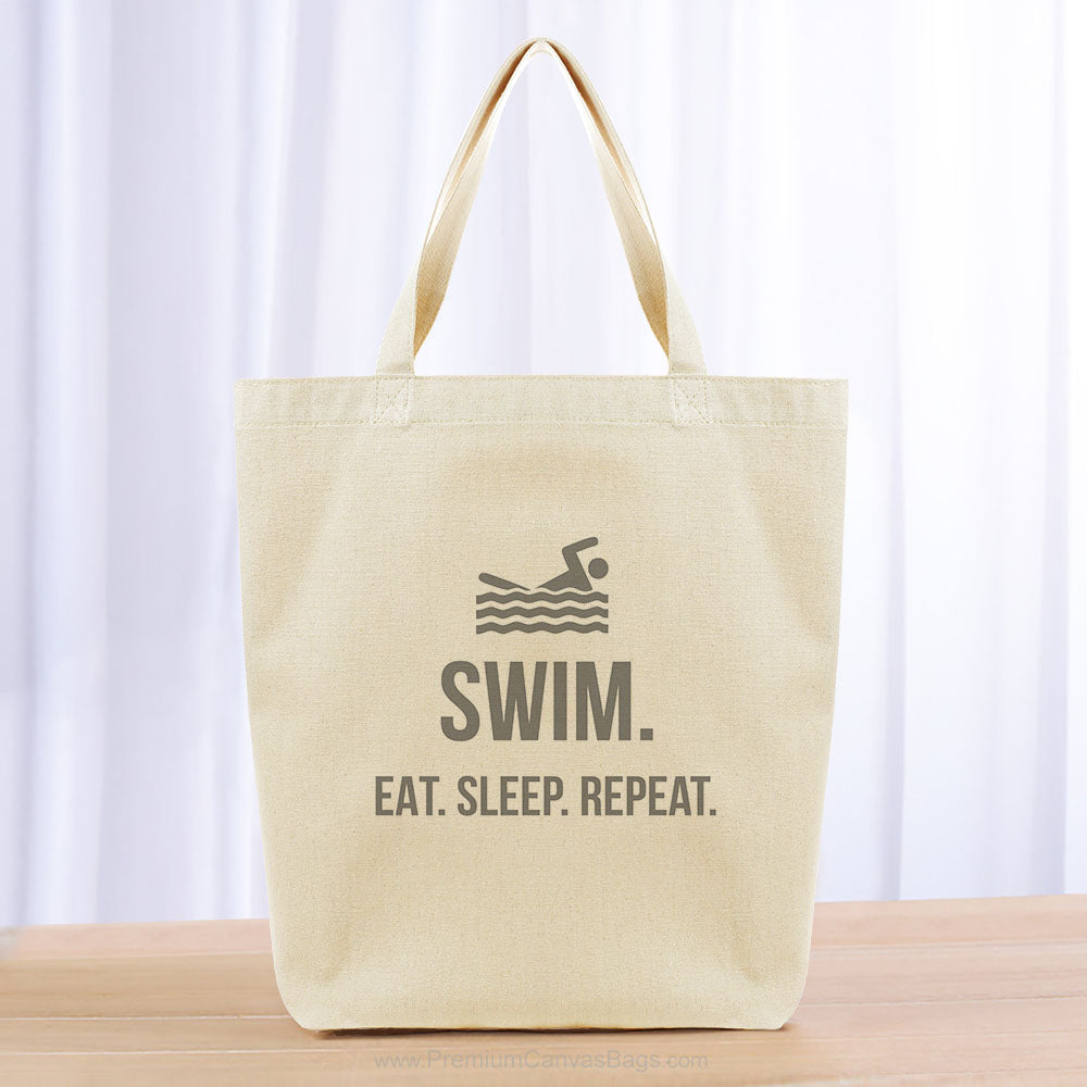 Swim Eat Sleep Repeat Tote Bag - gray