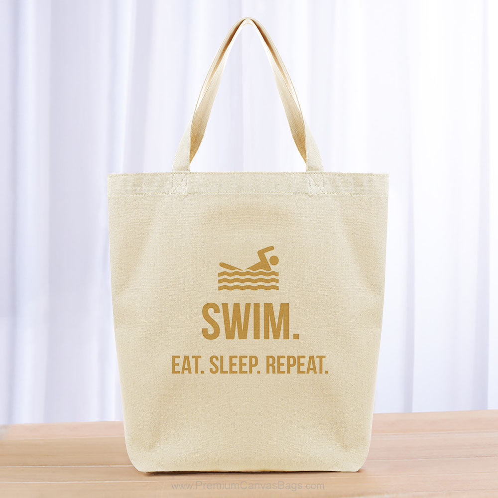 Swim Eat Sleep Repeat Tote Bag - yellow orange