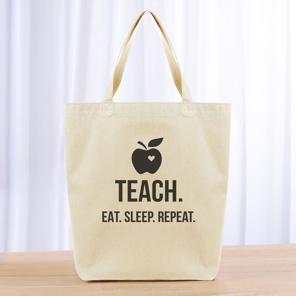 Teach Eat Sleep Repeat Tote Bag - black