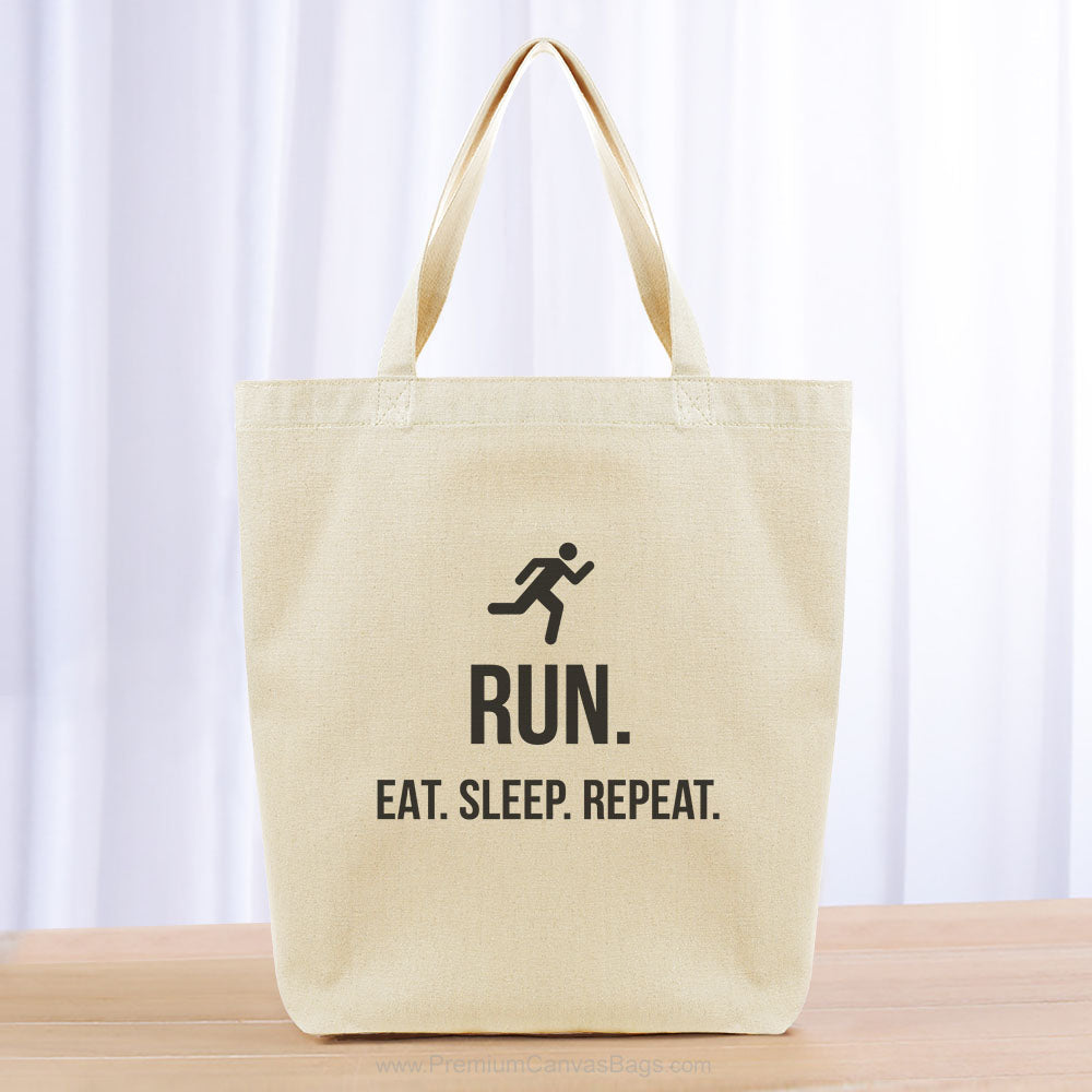 Run Eat Sleep Repeat Tote Bag - black