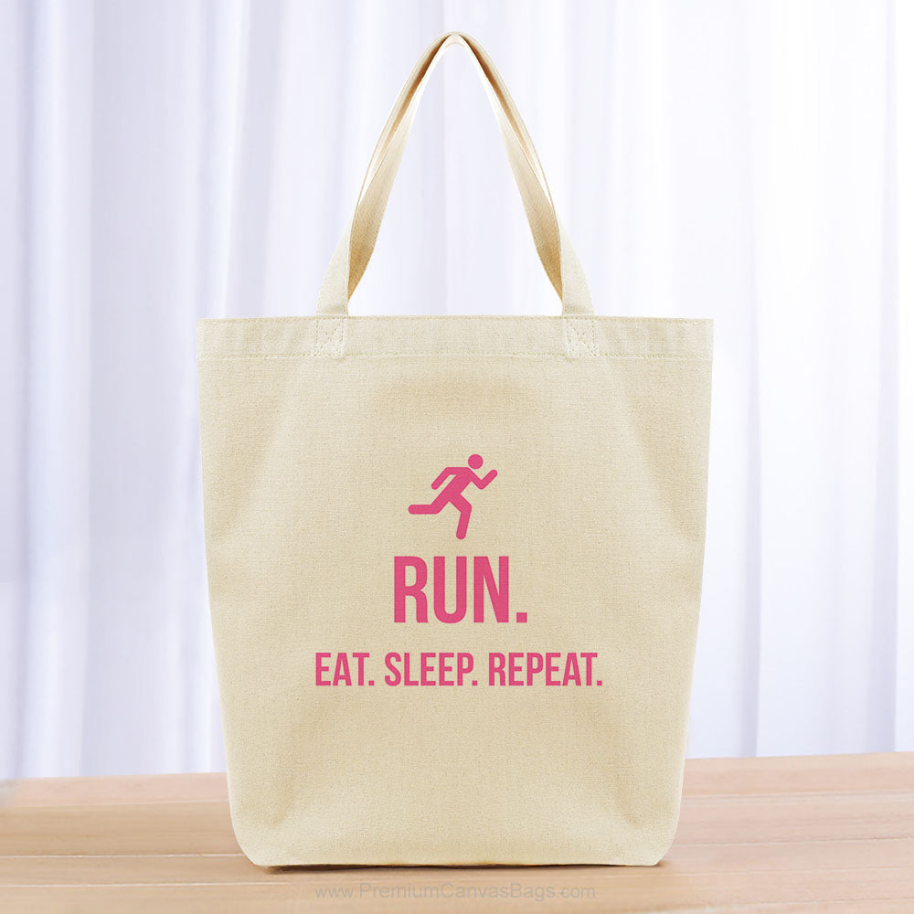 Run Eat Sleep Repeat Tote Bag - hot pink