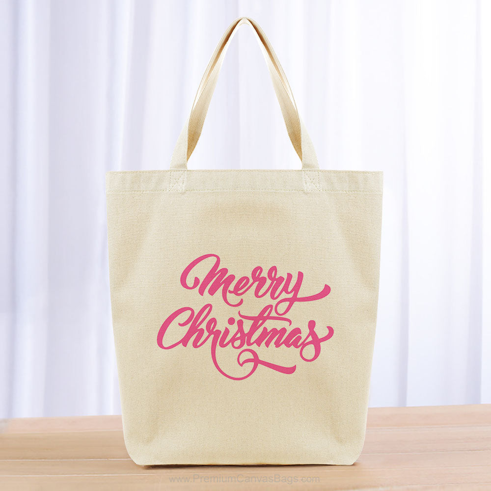 Christmas Tote Bag - hot pink