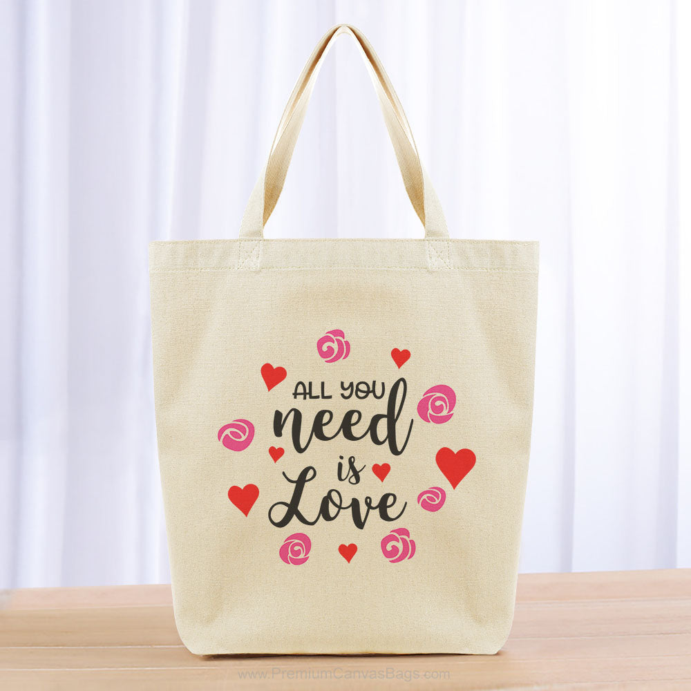 Valentines Tote Bag - black red hot pink