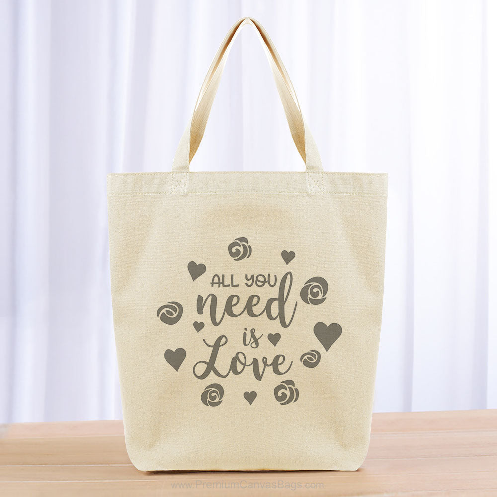 Valentines Tote Bag - gray