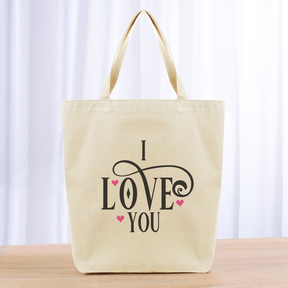 Valentines Tote Bag - black hot pink