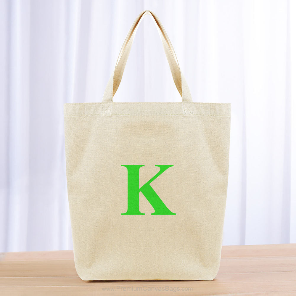 Monogram Roman Small Initial Tote Bag - green