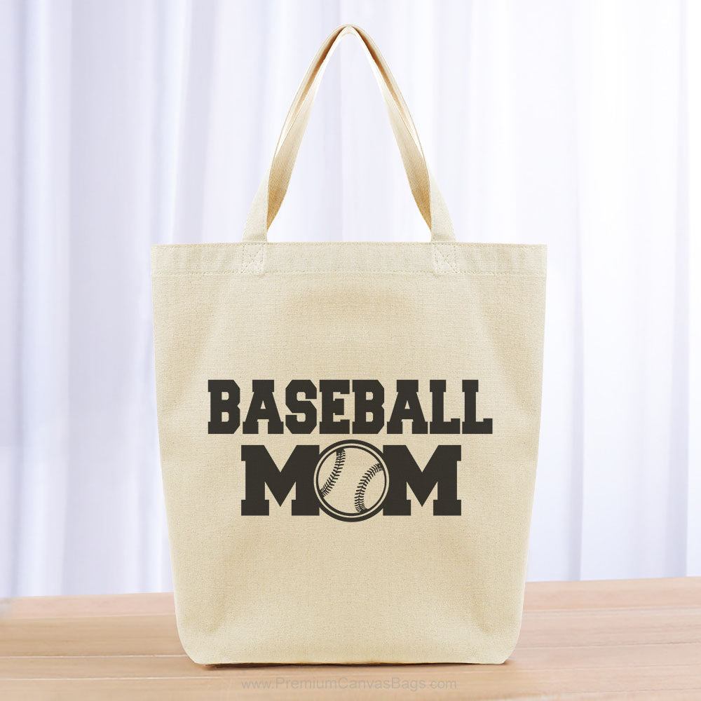 Baseball Mom Tote Bag - black