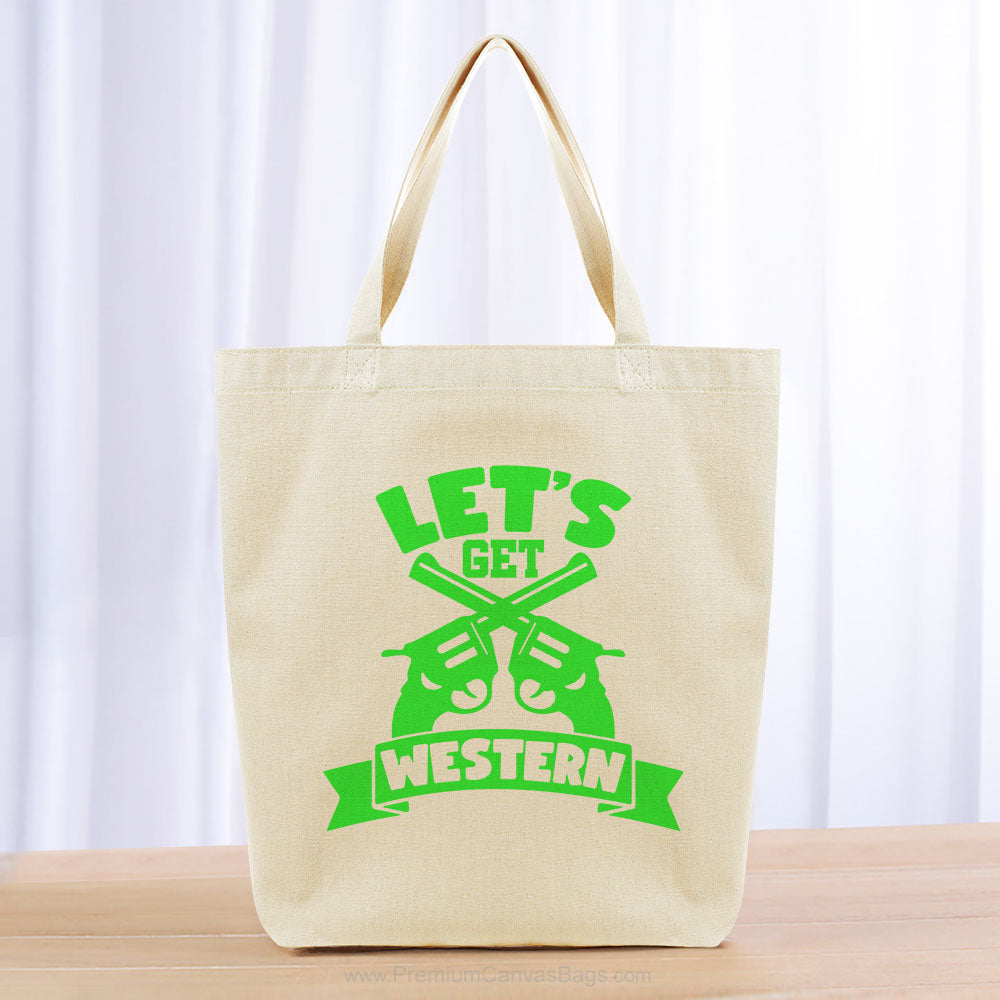 Let's Get Western Tote Bag - green