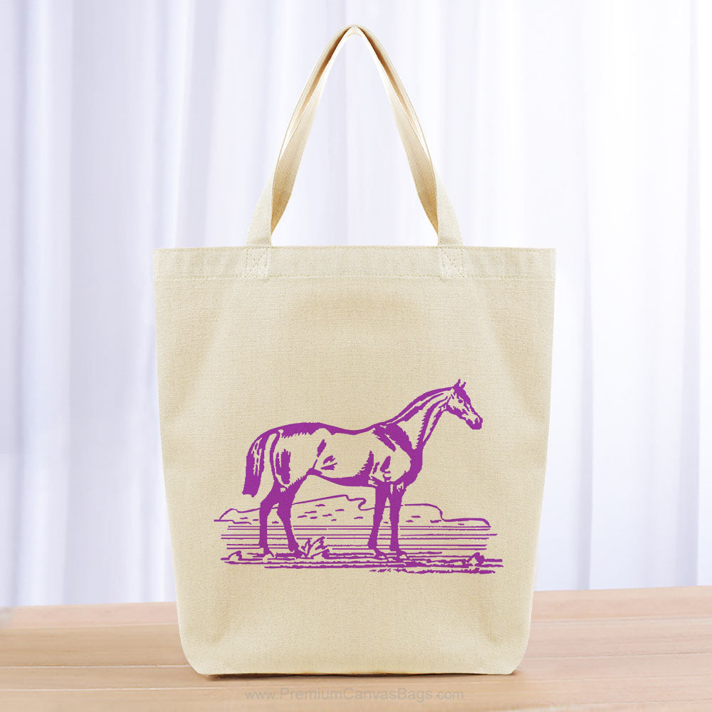 Horse Tote Bag - Purple