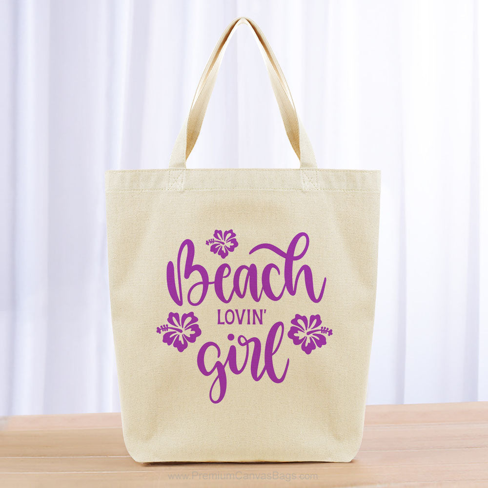 Beach Lovin Girl Tote Bag - purple