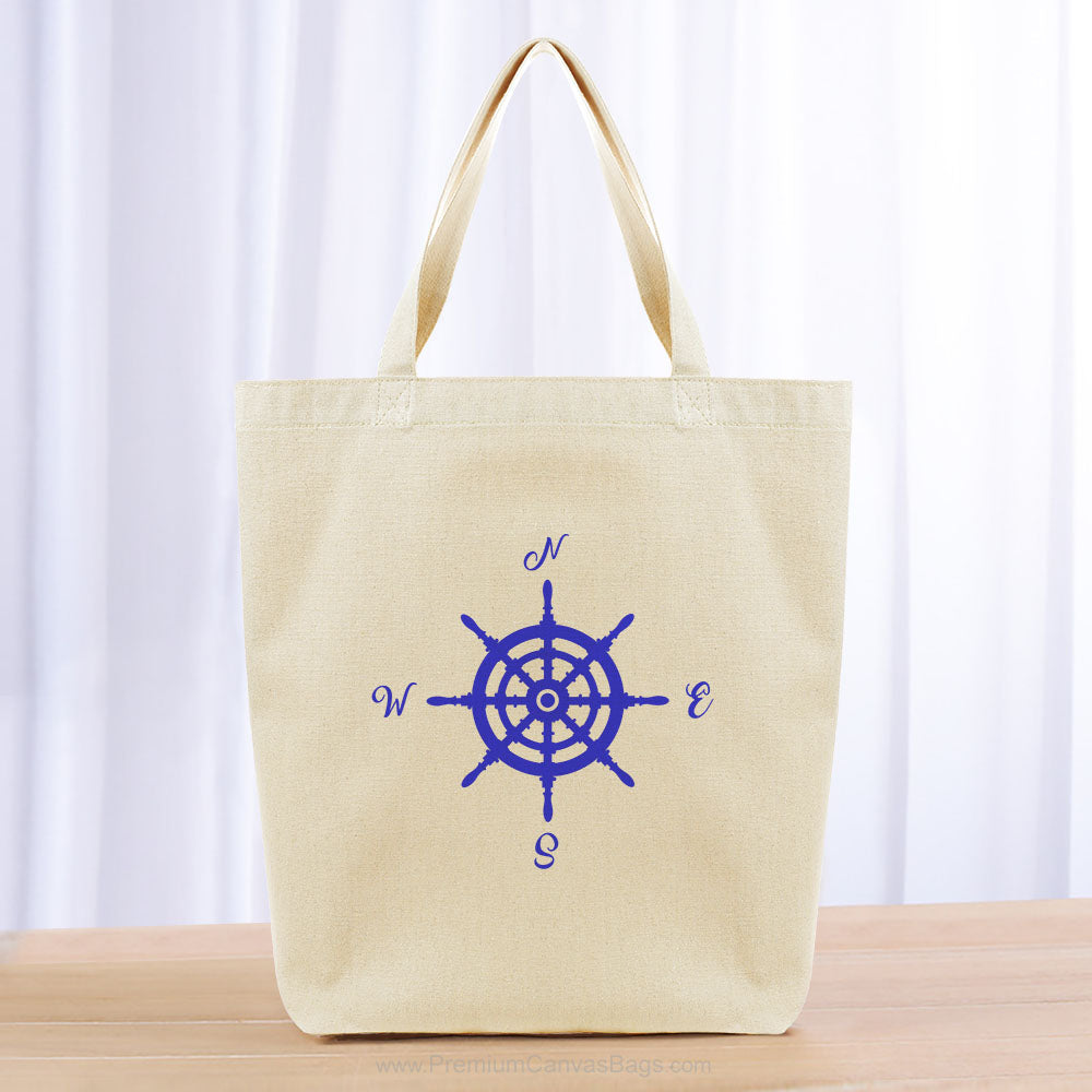 Compass Tote Bag - blue