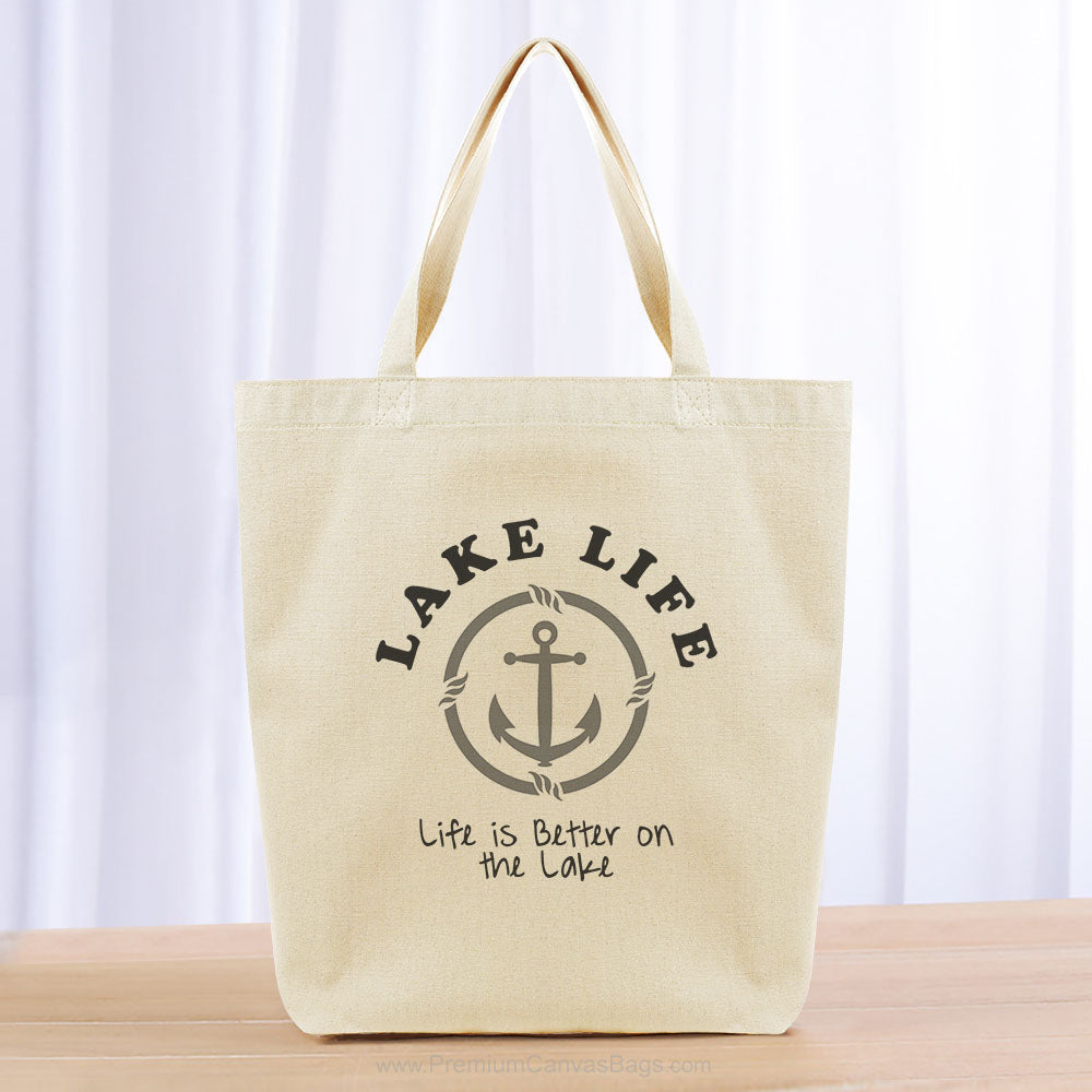 Lake Life Tote Bag - black gray