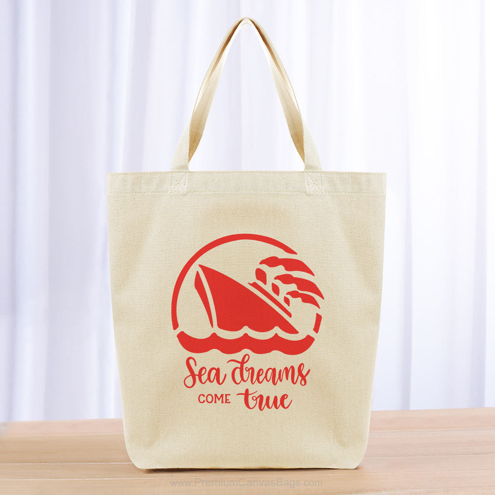 Sea Dreams Come True Tote Bag - red