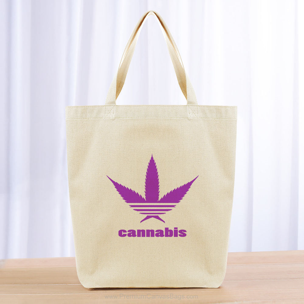 Cannabis Leaf Tote Bag - purple