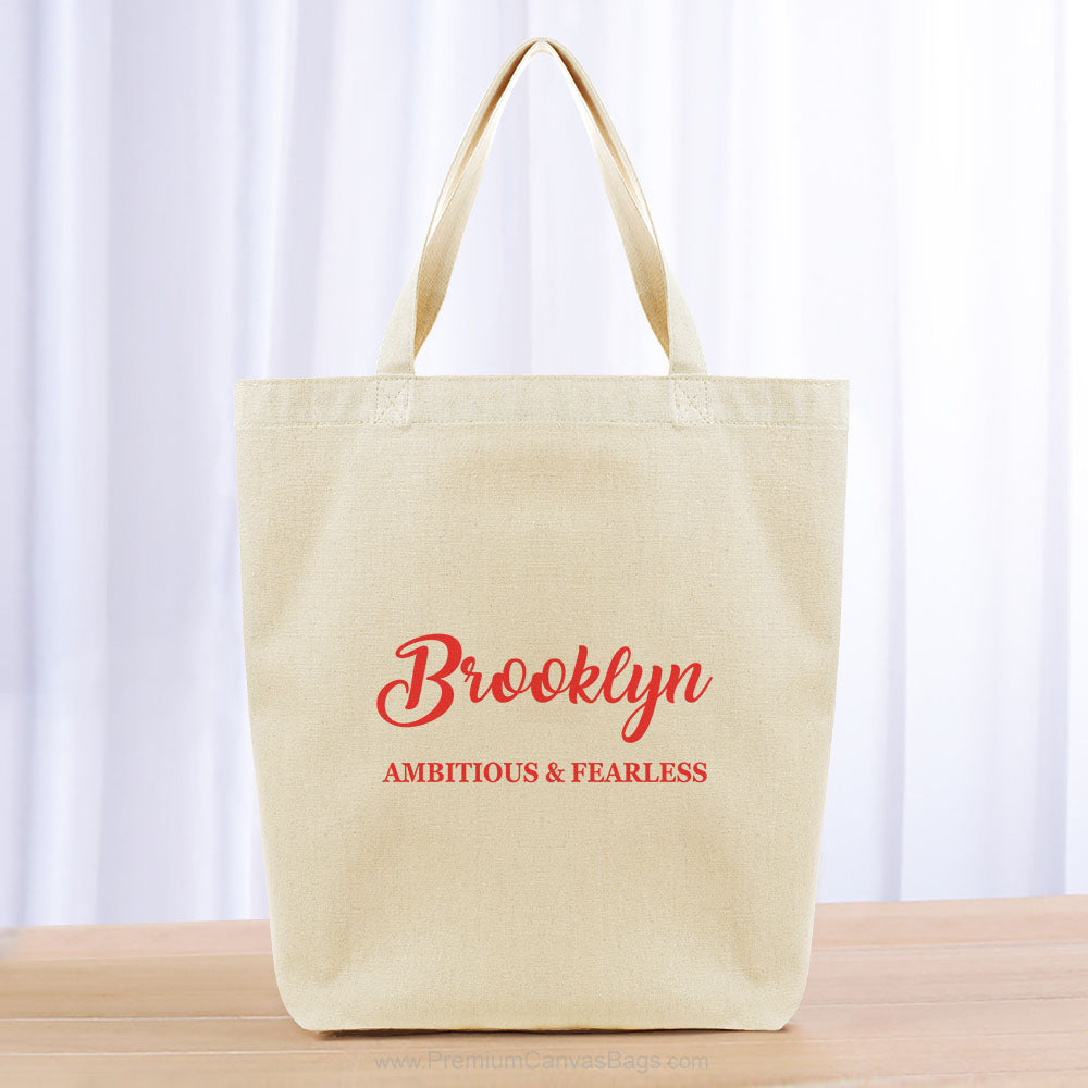 Script Custom Text Tote Bag - red