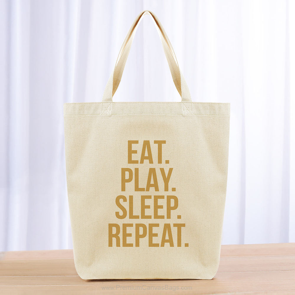 Eat Play Sleep Repeat Tote Bag - yellow orange