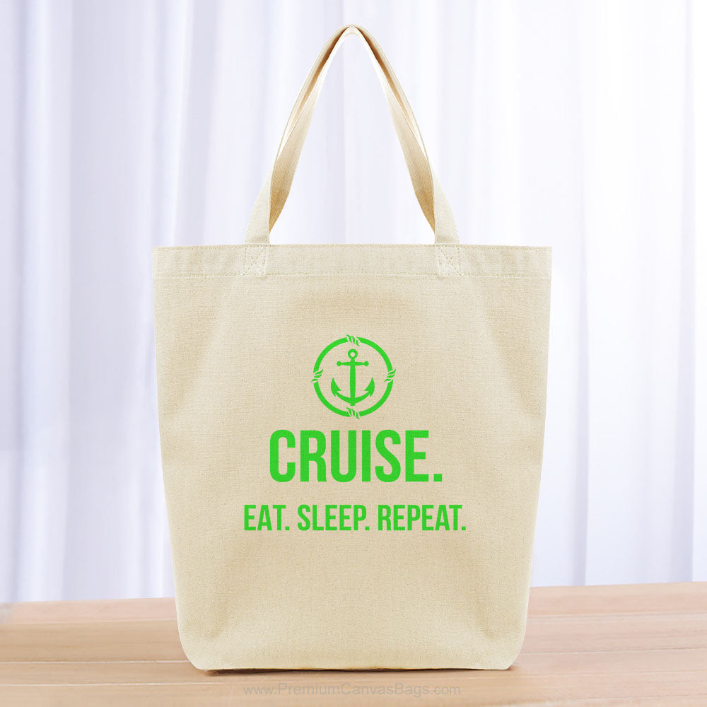 Cruise Eat Sleep Repeat Tote Bag - green