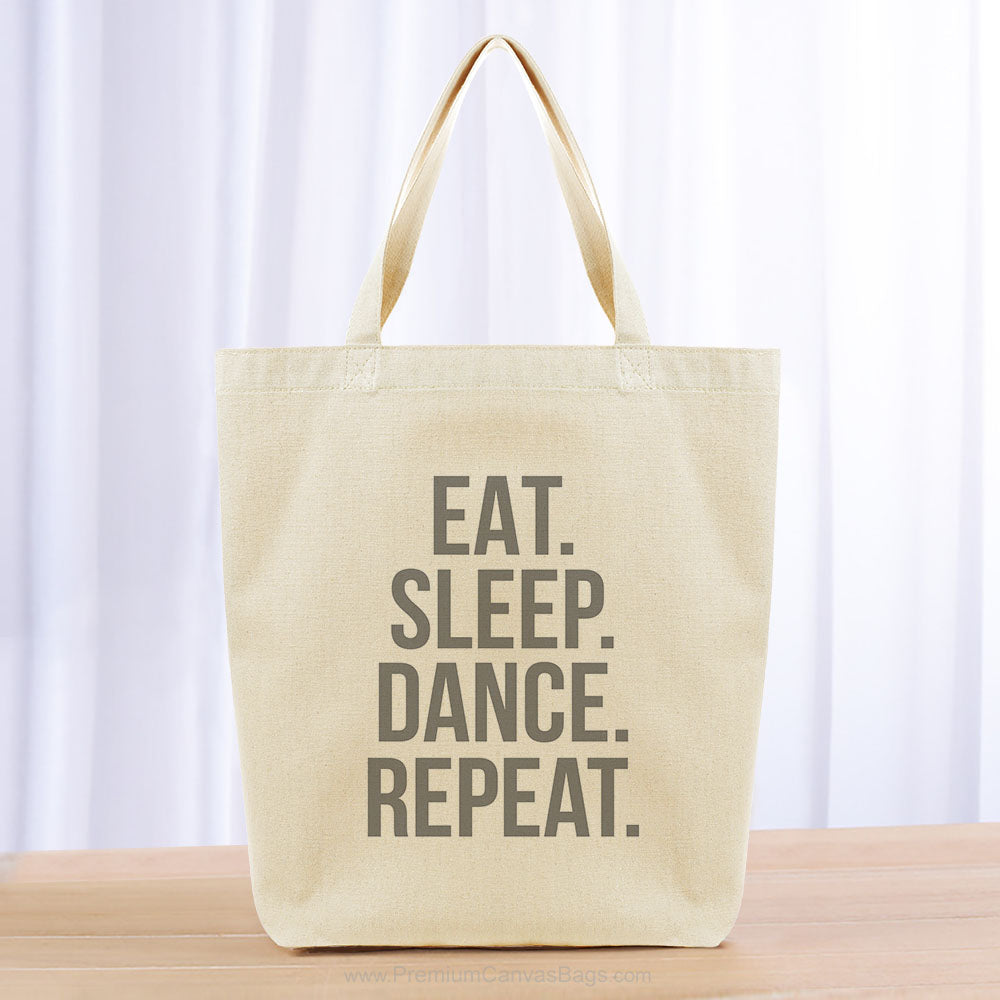 Eat Sleep Dance Repeat Tote Bag - gray