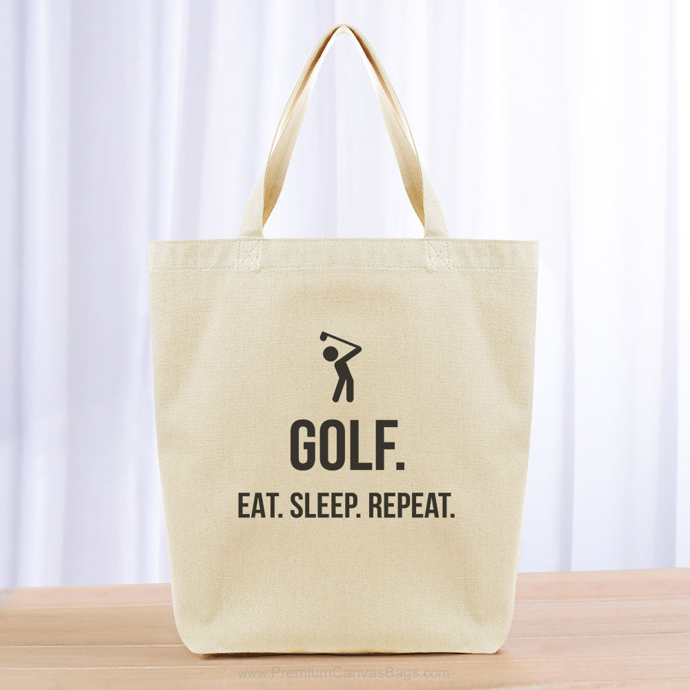 Golf Eat Sleep Repeat Tote Bag - black