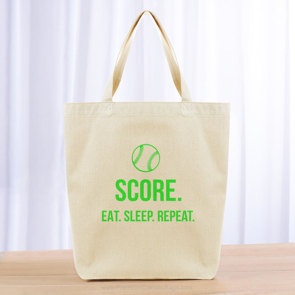 Score Eat Sleep Repeat Tote Bag - green