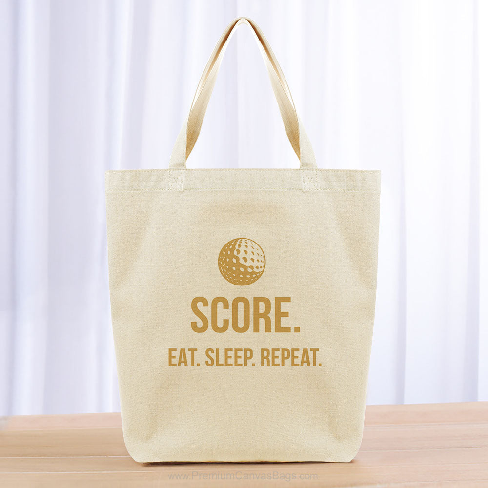 Score Eat Sleep Repeat Tote Bag - yellow orange