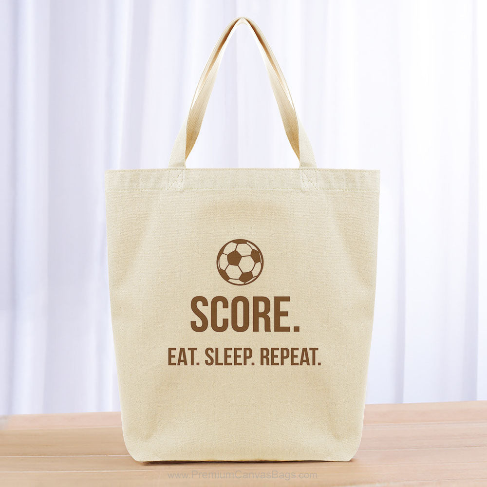 Score Eat Sleep Repeat Tote Bag - brown