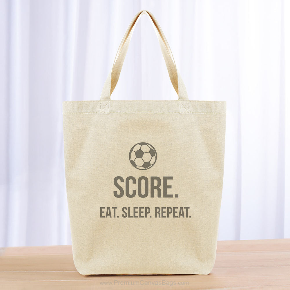 Score Eat Sleep Repeat Tote Bag - gray