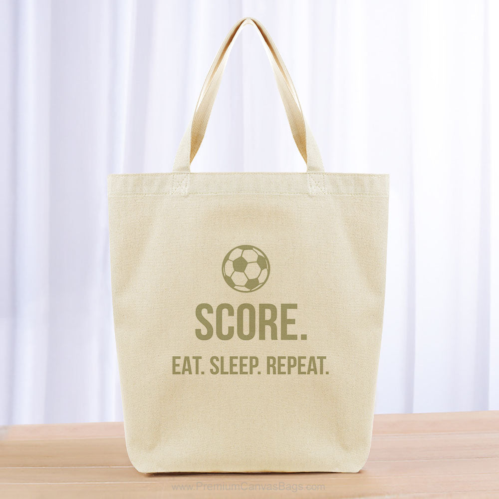 Score Eat Sleep Repeat Tote Bag - khaki