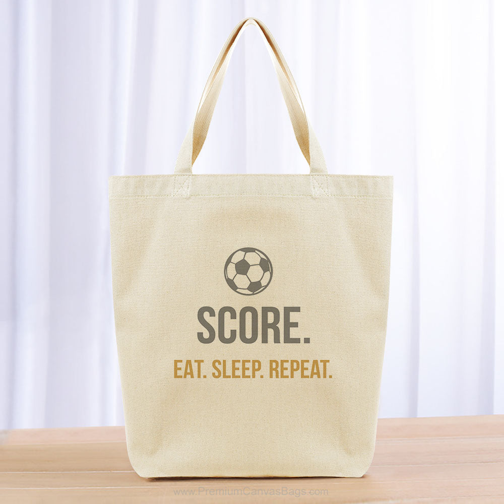 Score Eat Sleep Repeat Tote Bag - yellow orange gray