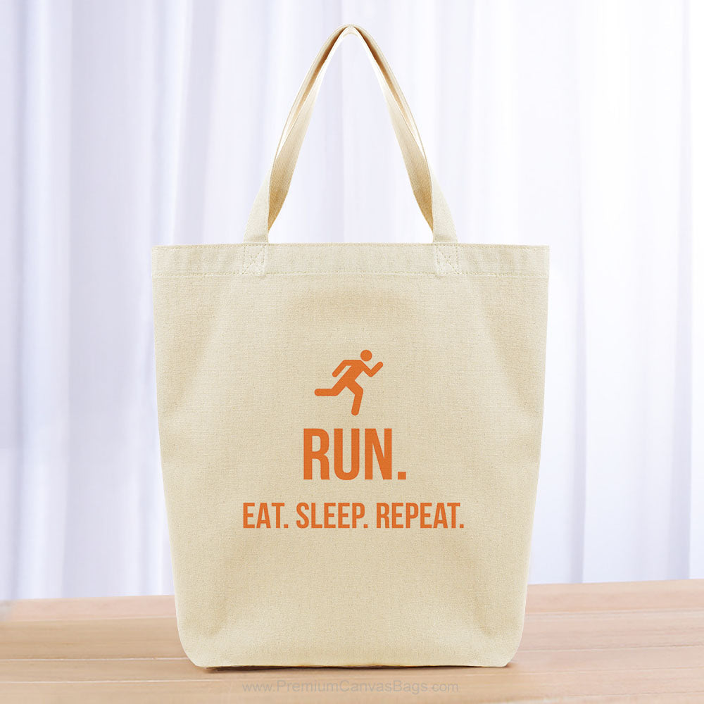 Run Eat Sleep Repeat Tote Bag - orange