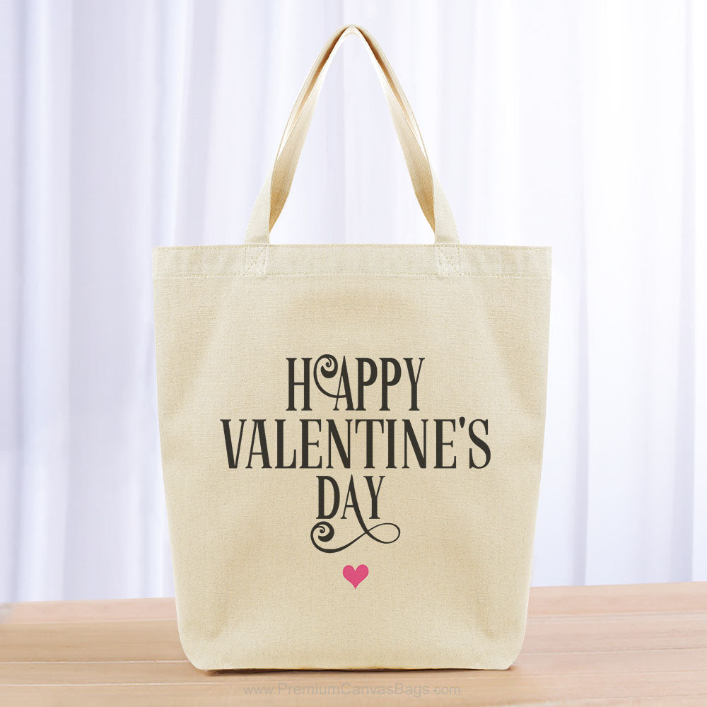 Valentines Tote Bag - black hot pink